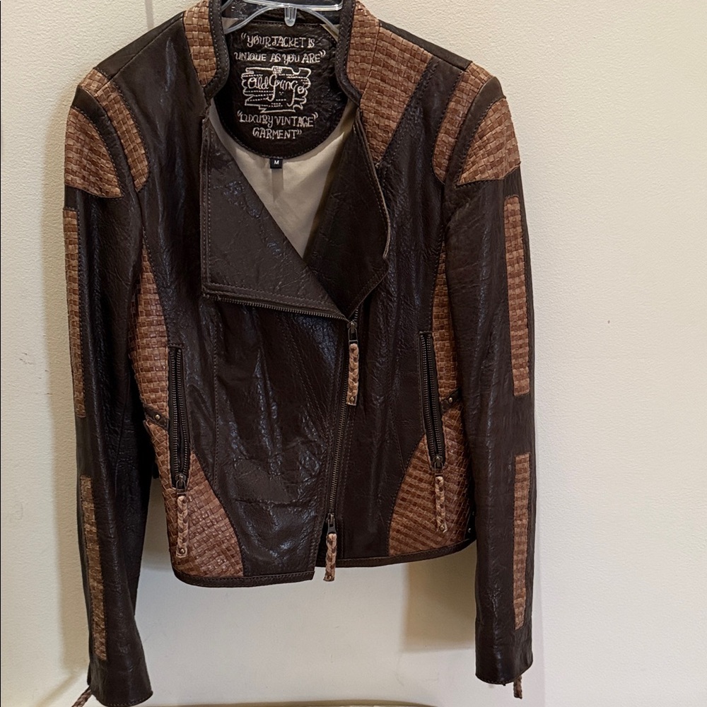 Old Gringo Chocolate Leather Jacket with Camel Accents